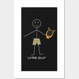 Funny Mens Lyre Harp Posters and Art